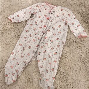Carters Charming Roses Floral Kids Footie Pajamas 6 months Girls